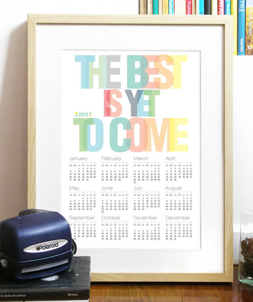 Calendar_2013_Typography_Art_Poster